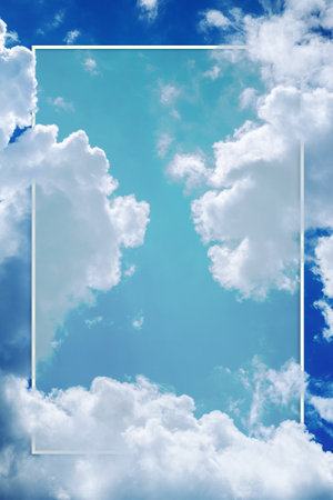 sky and cloudy day background with frame for graphicdesignの写真素材