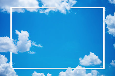 sky and cloudy day background with frame for graphicdesign