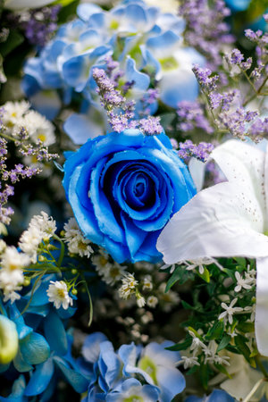 Beautiful flowers, Fake blue flower weddingの写真素材