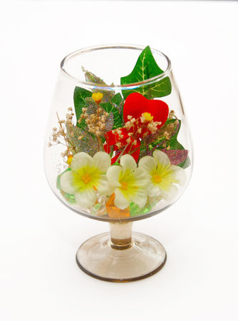 Decorated glass. Compositionの写真素材