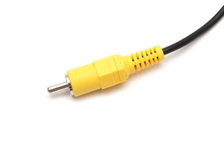 Audio and video cable on a white backgroundの写真素材