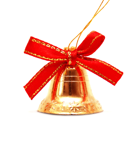 Christmas bell isolated on white backgroundの写真素材