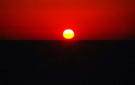 Beautiful sunset on the seaの写真素材