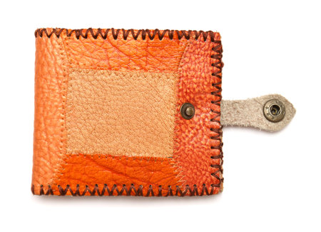 Fashion leather wallet isolated on white background