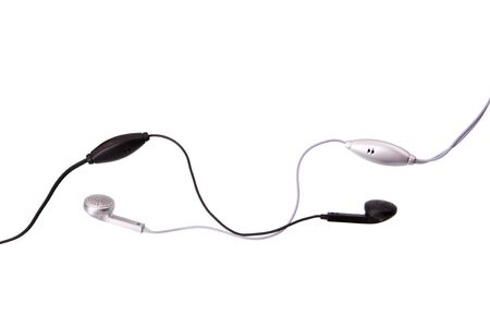 Isolated two headset against each other look like they are communicating.の写真素材
