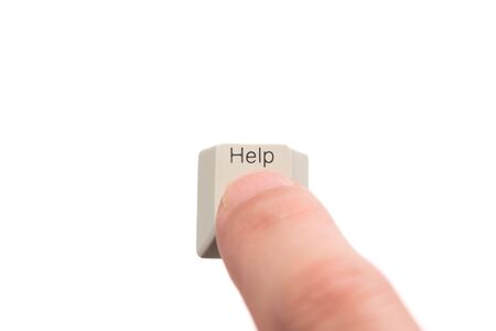 Using my old keyboard button, the F1 and luckily the F1 word place after the help word. Set the lighting for the background to be pure white.の写真素材