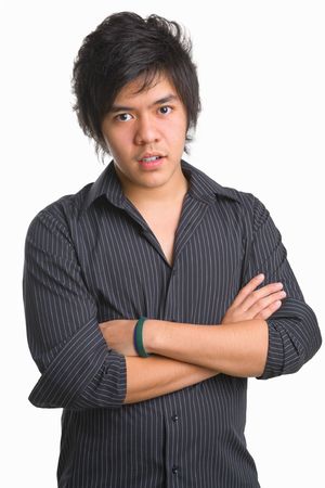 portrait of a trendy Asian teenagerの写真素材