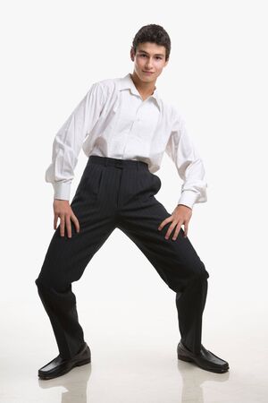 Funny pose of a male teenagerの写真素材