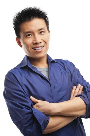 Portrait of confidence Asian young manの写真素材