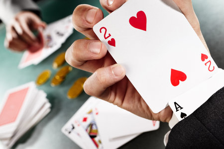 Cheating while playing poker with hiden Ace under the sleeve