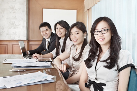 Group of business people looking to the cameraの写真素材