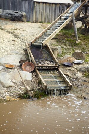 The gold mining cleaning water disposalの写真素材