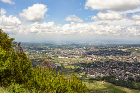Valley town area; Batu; East Java; Indonesiaの写真素材