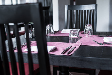 Table set for an event party or wedding reception