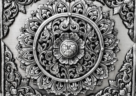 Thai silver Art texture backgroundの写真素材