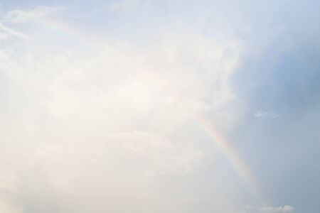 Beautiful rainbow in the skyの写真素材