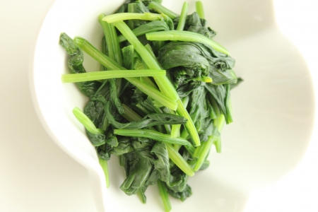 Sesame oil, a spinach, Korean, a hood, namul, a dish, South Korea, food, a meal, food の写真素材