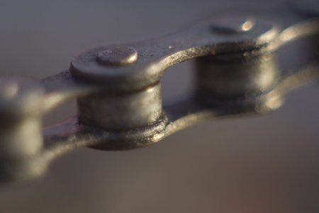close-uo of a bicycle chain