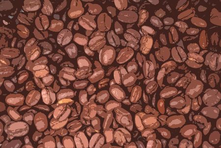 stylized background consisting of aromatic coffee beansの写真素材