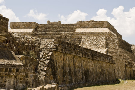 Ancient Zapotec stone structure in Monte Alban, Oaxaca, Mexicoの写真素材