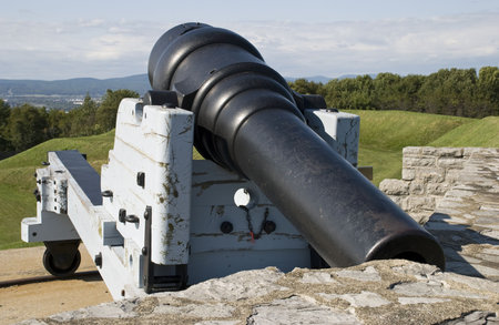 Old cannon from the 19th century at Fort Levis, Quebec, Canada
