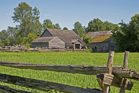 19th century old farm in Upper Canada Village, Eastern Canadaの写真素材