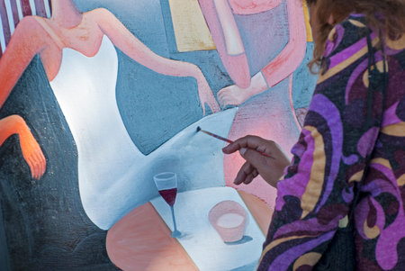 Artist at work in Puerto Vallarta, Mexicoのeditorial素材