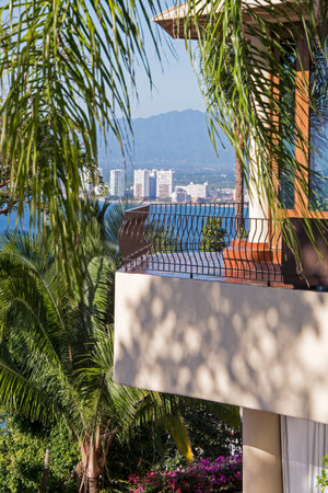 Detail of residential architecture by the Pacific Oceanのeditorial素材