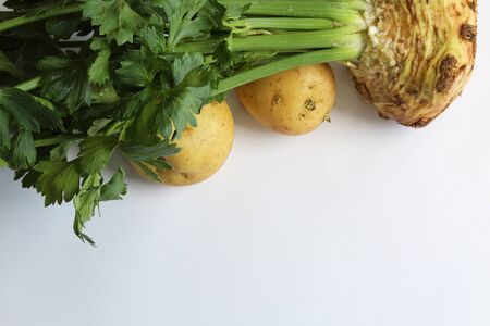 Celery root and potatoes traditional food pairingの写真素材