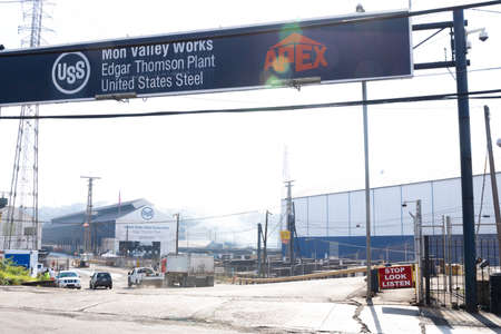 BRADDOCK, PA, USA - 21 OCT 2020: US Steel Edgar Thomson Plant, Mon Valley Worksのeditorial素材