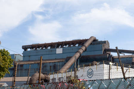 BRADDOCK, PA, USA - 21 OCT 2020: US Steel Edgar Thomson Plant, Mon Valley Worksのeditorial素材