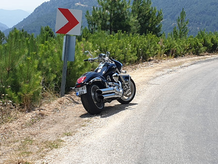 Suzuki Intruder VZR180r at the road side. M109r Boulevard