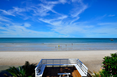 Blue sea and blue skyの写真素材