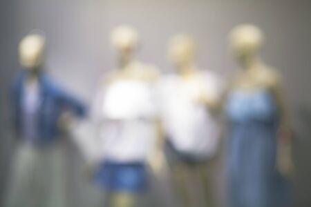 Abstract blur shopping mall  mannequins inside a fashion house In glassの写真素材