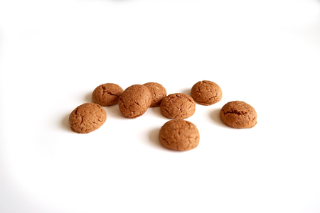 Dutch cookie (ginger nuts) for holiday Sinterklaas (St. Nicholas), on a white background.の写真素材