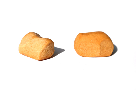 Pepper Nuts (gingerbread), a Dutch holiday / Sinterklaas snack, on whiteの写真素材