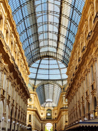 The Galleria Vittorio Emanuele II in Milan, Italyの写真素材