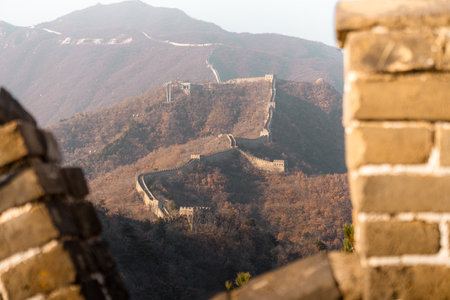 The Great Wall of China at Jinshanling in Beijing, Chinaの写真素材