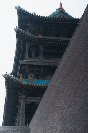 The ancient Chinese architecture in the city of Xian, China.の写真素材