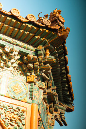 buddhist temple in south korea, closeup of photoの写真素材