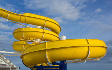 Water slider in water parkの写真素材