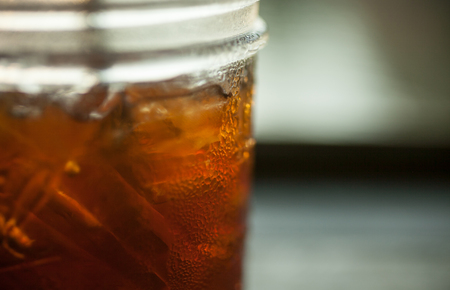 close up ice coffee americano in the morningの写真素材