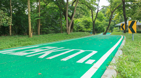 ride the bike in the public park.の写真素材