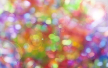 Abstract and Background, Blurred defocused multi color light, Colorful bokeh and vintage style.の写真素材