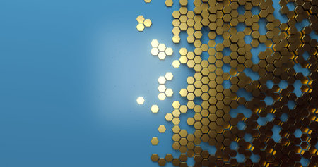 Abstract gold honeycomb background.