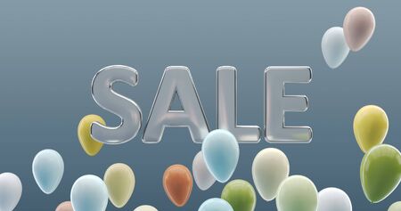 Balloons and word Sale in the airの写真素材