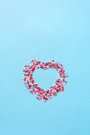 Confectionery confetti in a form of a heart