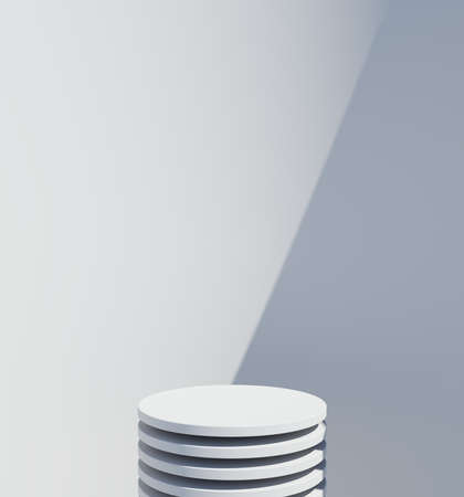 Discs column concrete pedestal for placing objectの写真素材