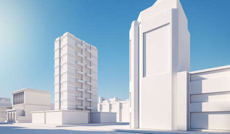 Paper toy city model, regular street view.の写真素材