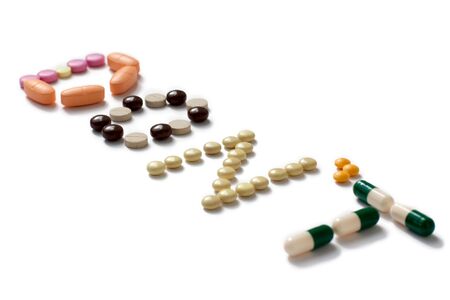 Colored Drugs isolated on whiteの写真素材